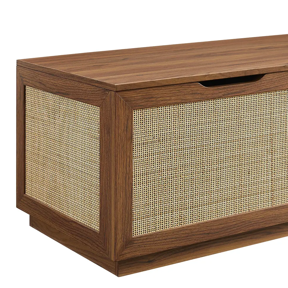 Thumbnail: Soma Rattan Storage Bench in Walnut