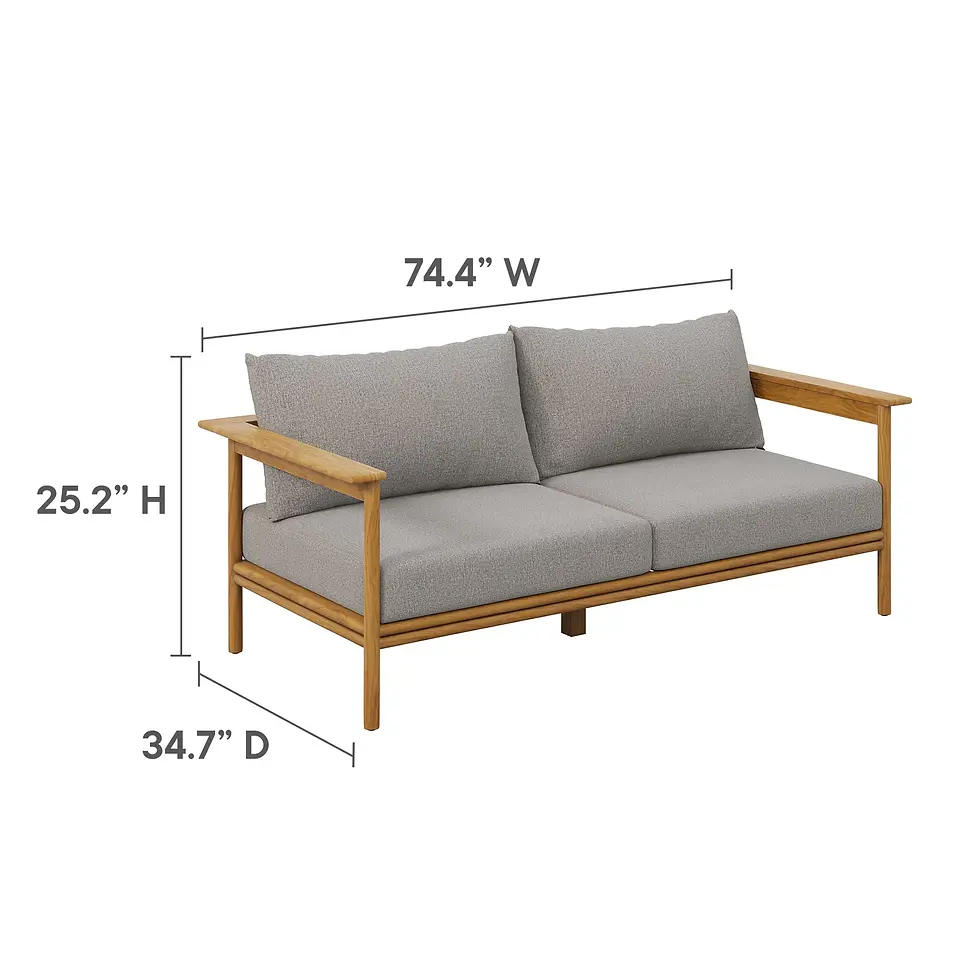 Miniatura: Wren 4-Piece Outdoor Patio Teak Wood Furniture Set