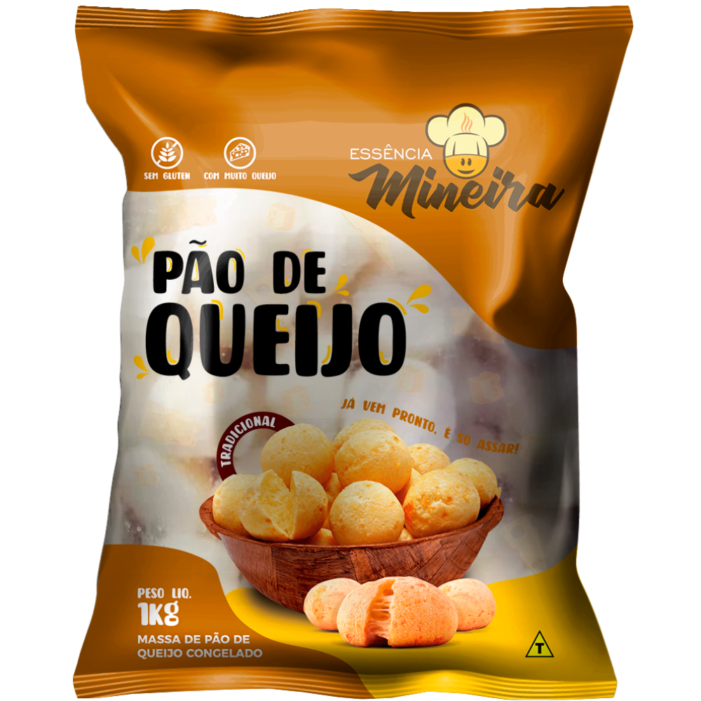 Pao De Queijo Trad. 25g Cong. Pct Essencia Mineira 12x1kg