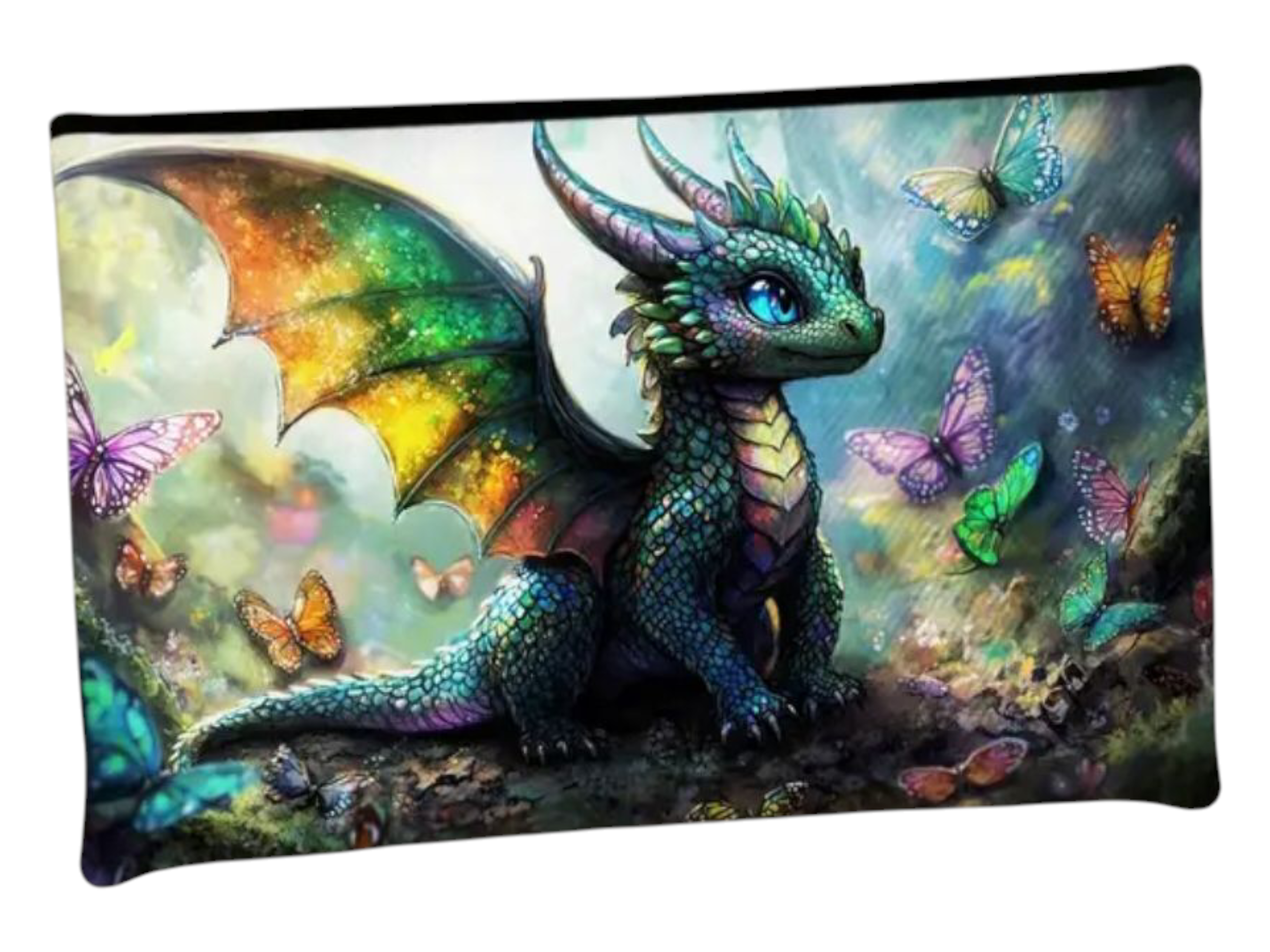 Pochette "Dragon Enchanté et Papillons"