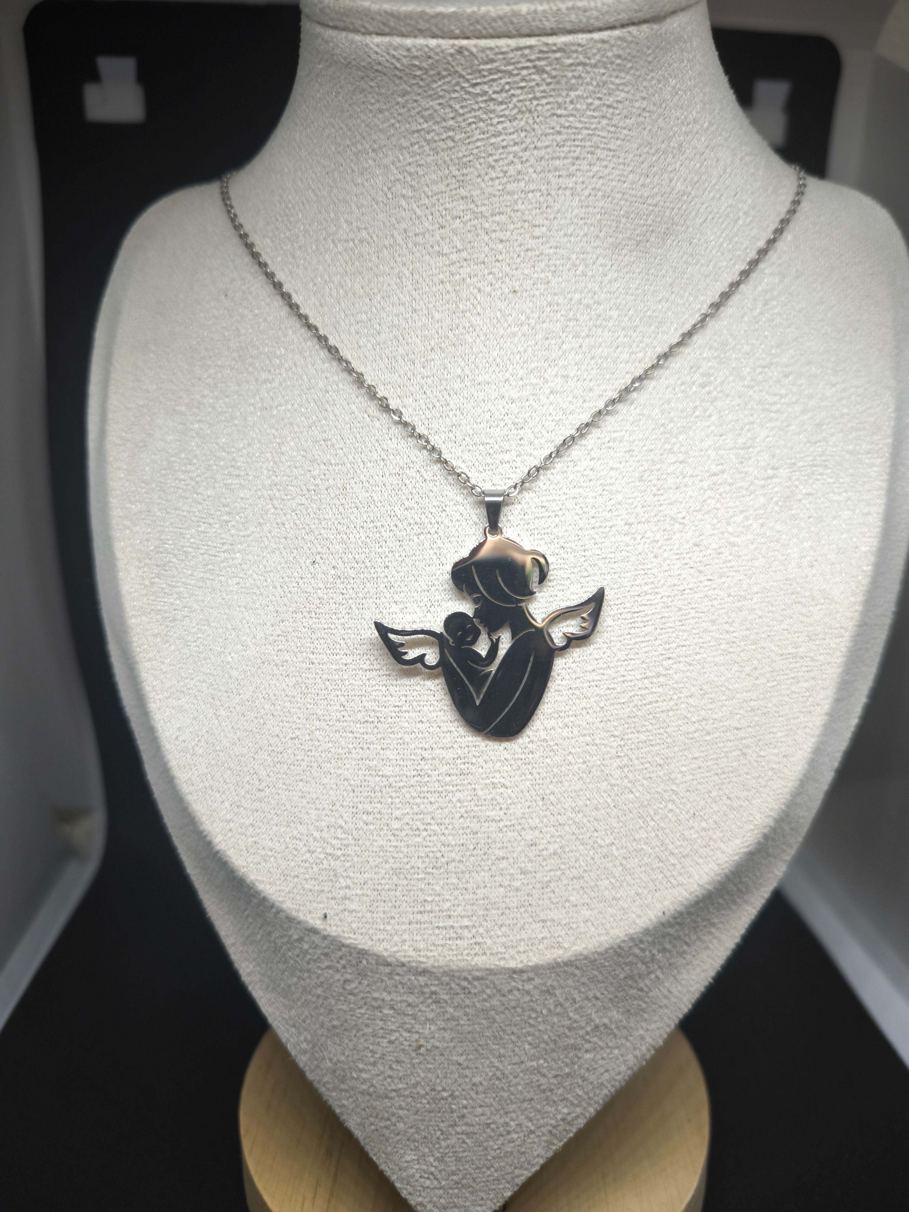 Collier "Lien Éternel". Pendentif Mamange en Acier Inoxydable