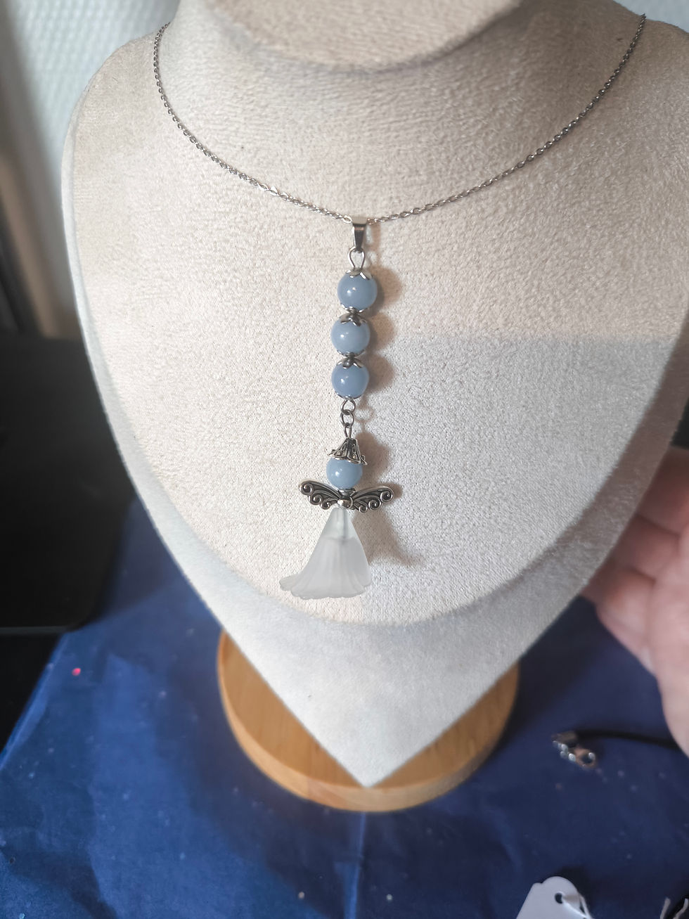 Miniature : Pendentif Ange gardien céleste Angelite 