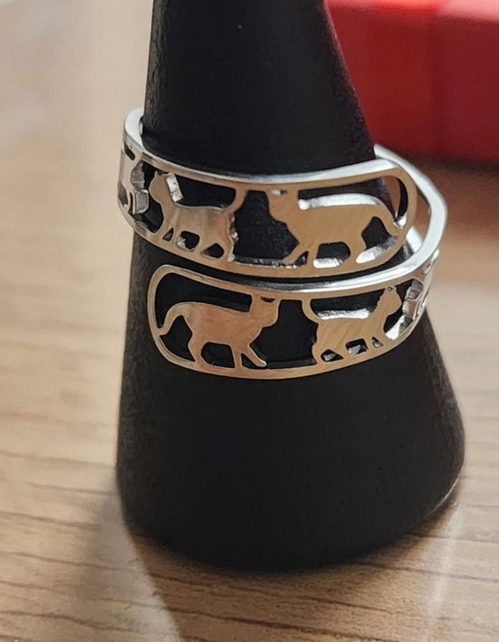 Miniature : Bague réglable en acier inoxydable Chats 