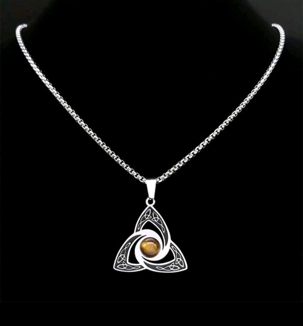 Miniature : Pendentif Nœud de Sorcière en Œil de Tigre
