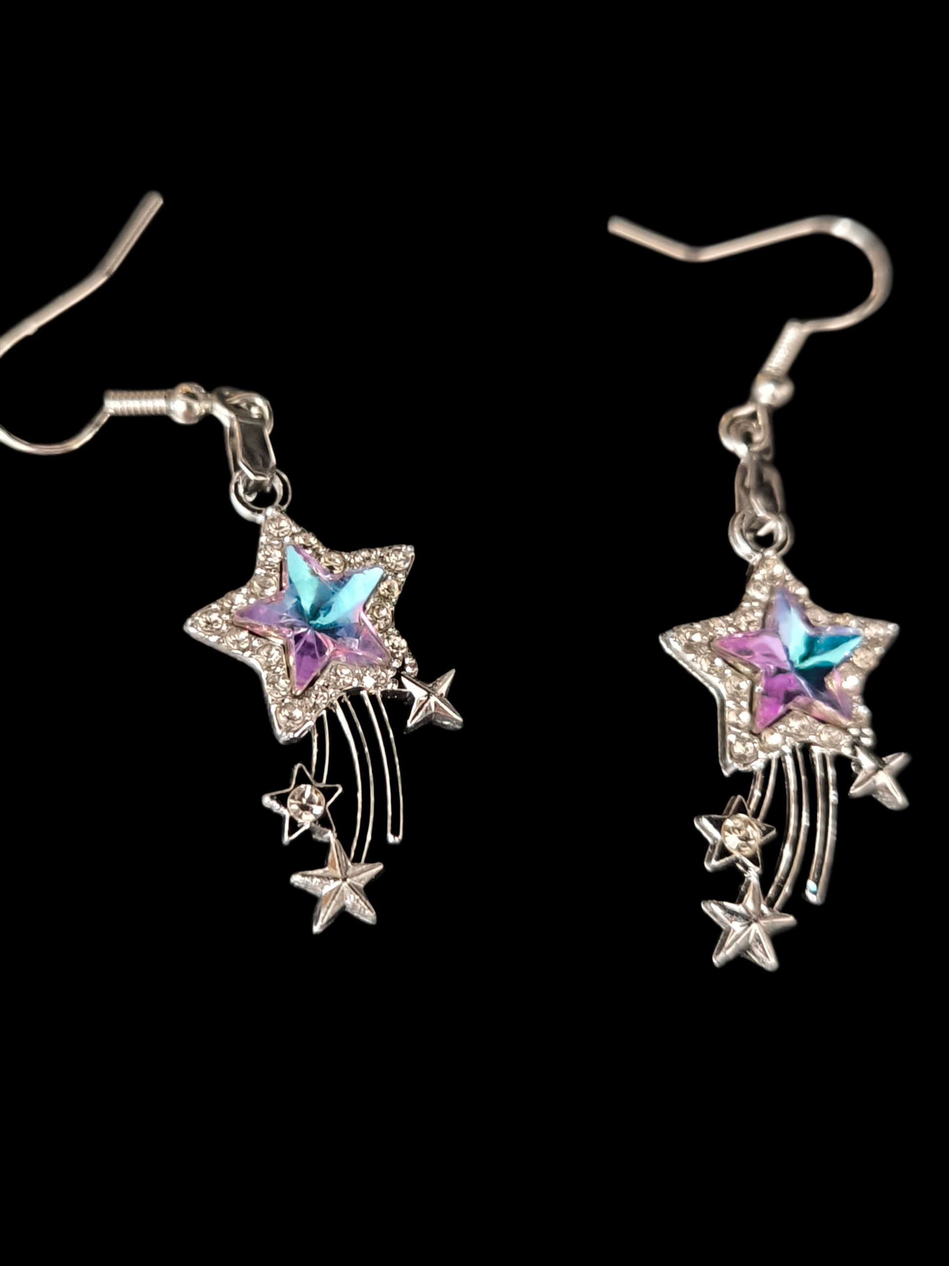Boucles d'Oreilles Étoile Filante Scintillante