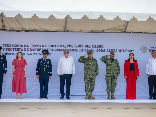 Rocha Moya, asiste en la instalación de la Novena Zona Aérea Militar en Culiacán