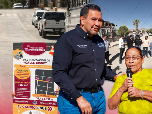 ¡Trabajando duro! Cruz entrega obras de pavimentación en calle Cisne de Granjas de Chapultepec