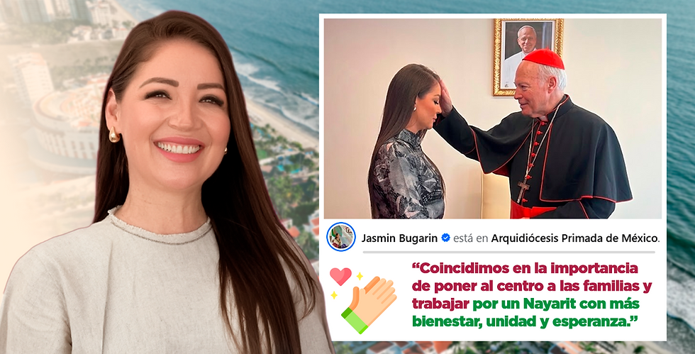 Jasmin Bugarín y el Cardenal Carlos Aguiar Retes conversan sobre Nayarit y sus familias