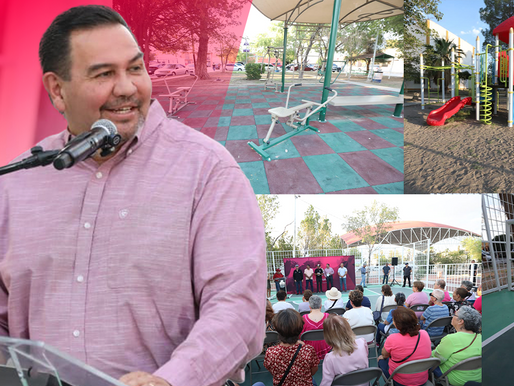 El alcalde Cruz Pérez entrega parque Carlos Dickens totalmente rehabilitado en Infonavit Casas Grandes