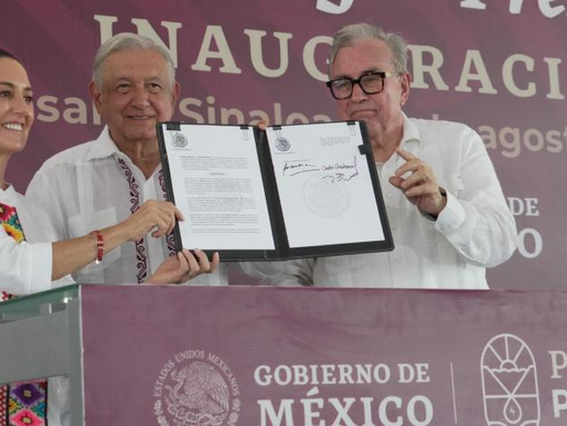 López Obrador inaugura distrito de riego en Sinaloa, en beneficio de miles de agricultores
