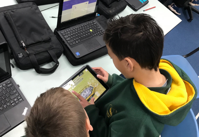 Using the drone simulator.