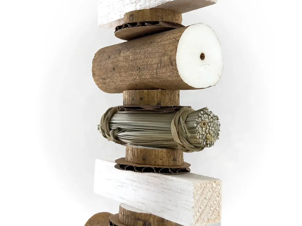 Thumbnail: Eco-friendly parrot enrichment toy with natural bird-safe materials for chewing and shredding fun.