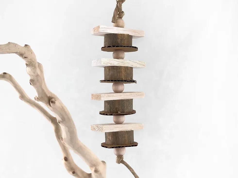 Thumbnail: Safe, non-toxic bird cage toy for parakeets and small parrots to chew and shred for parrot enrichment and boredom relief.
