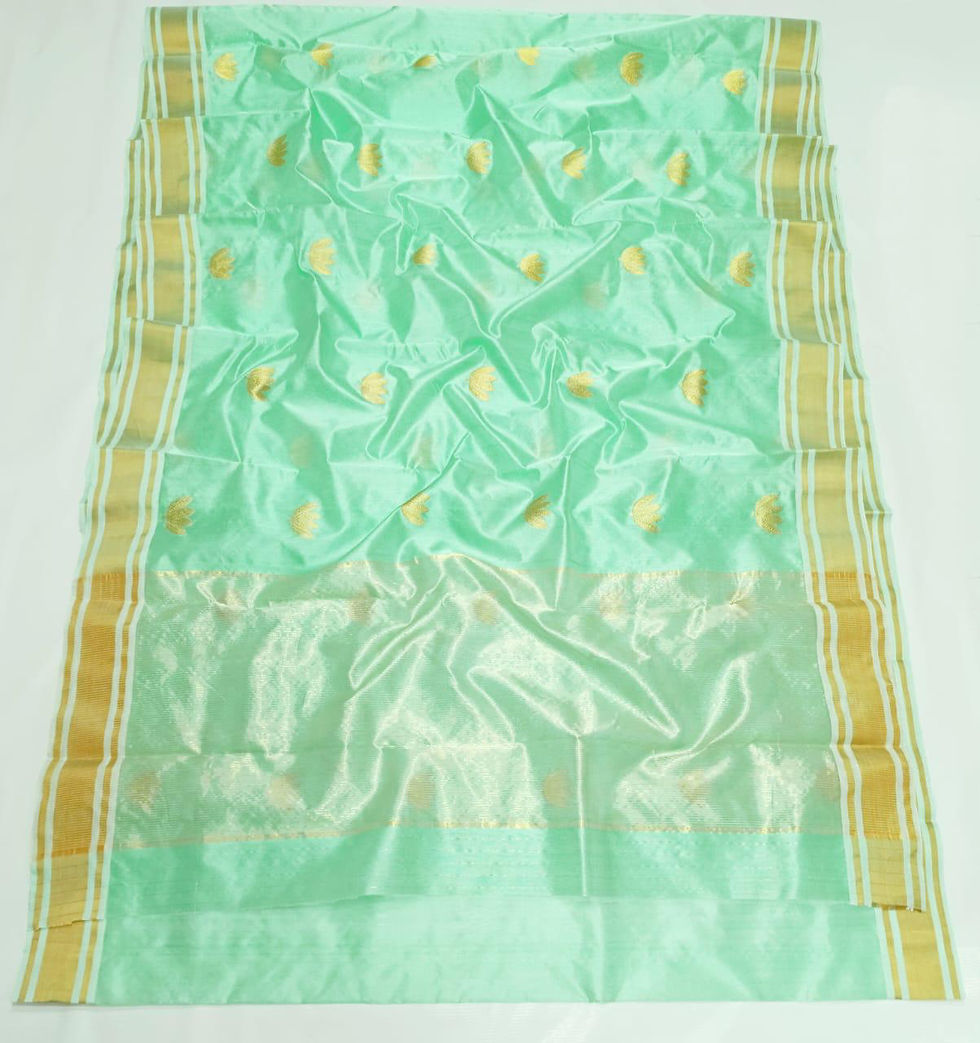 Thumbnail: Chanderi handloom Eknaalya work Pattu Soft Silk Saree – Code WAD127