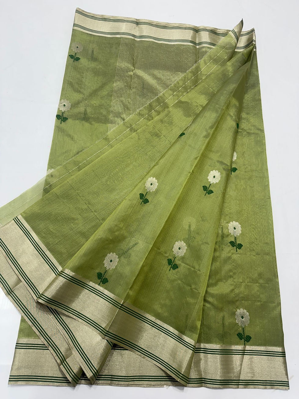 Thumbnail: Chanderi Handloom Pattu Soft Silk Saree – Code FRI55