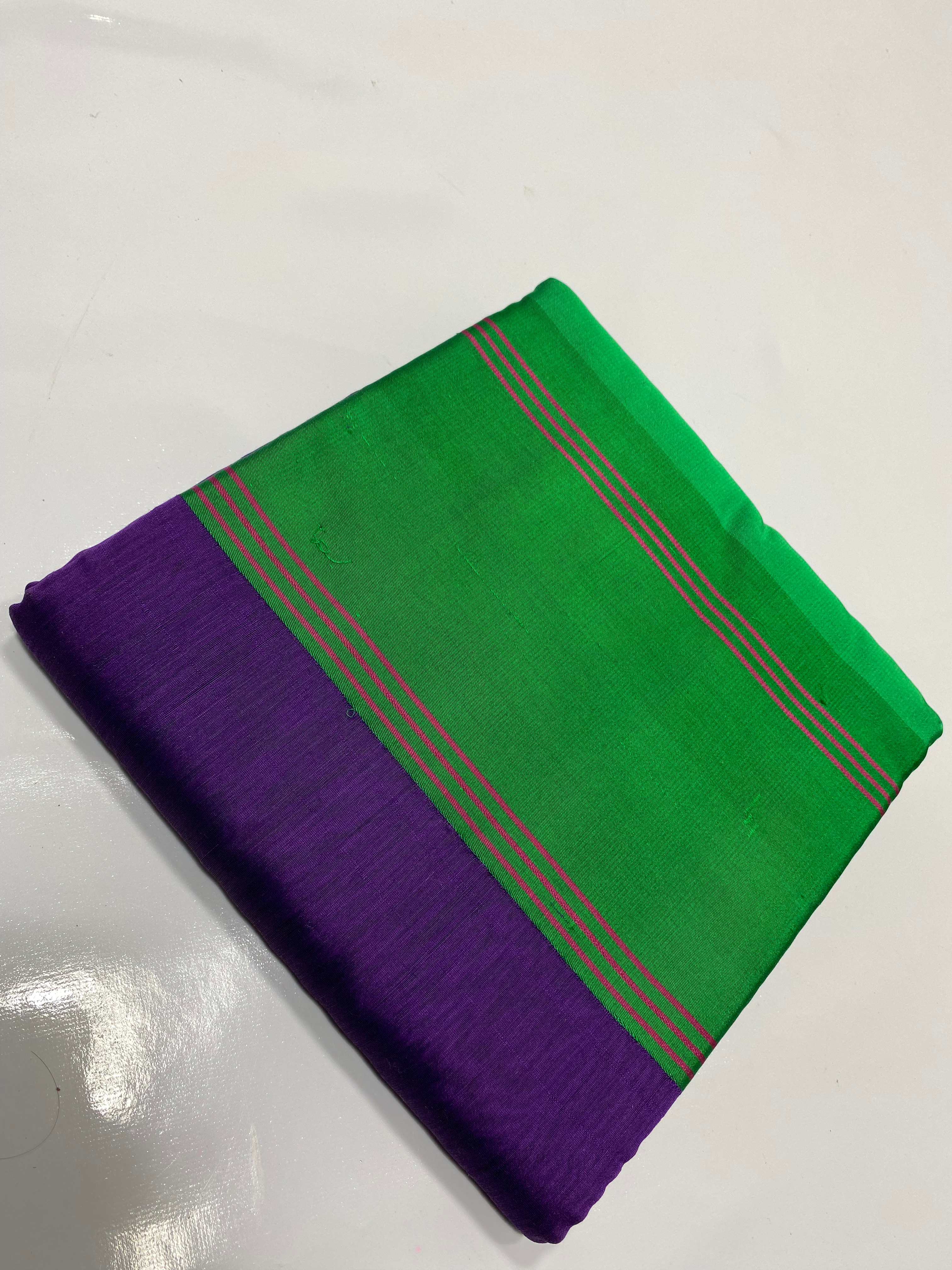 Chanderi Handloom Pattu Silk Mashru Border Saree – Code FRI34