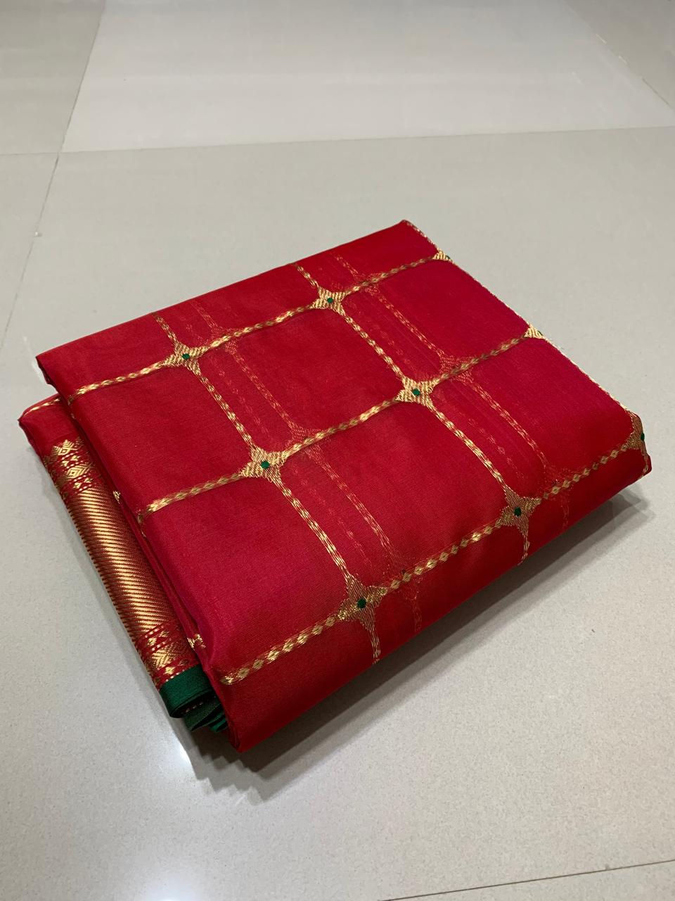 Thumbnail: Chanderi Handloom Pure Katan Silk Saree – Code FRI75
