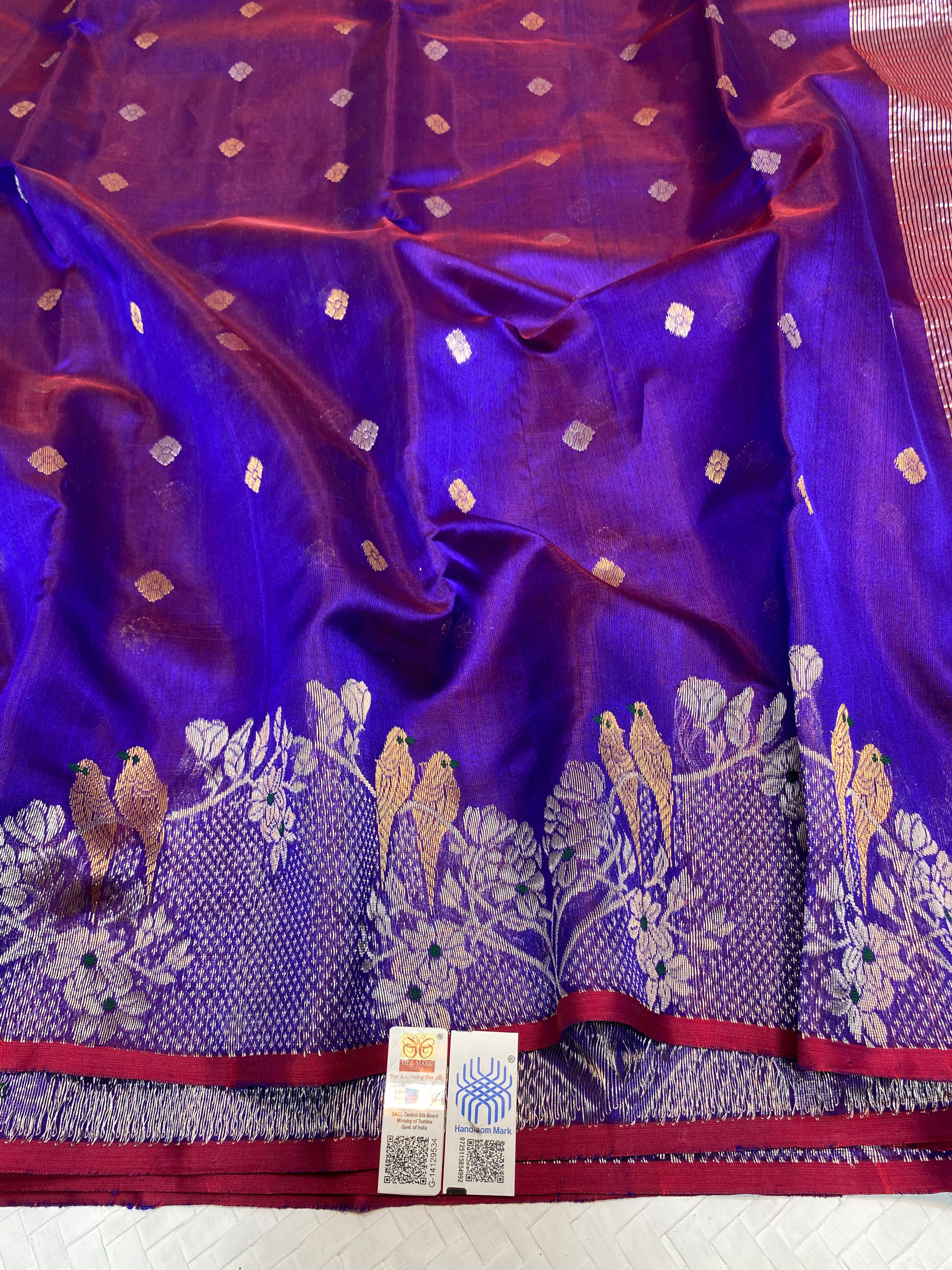 handeri minakari hand border Pattu Soft Silk Saree – Code FRI151