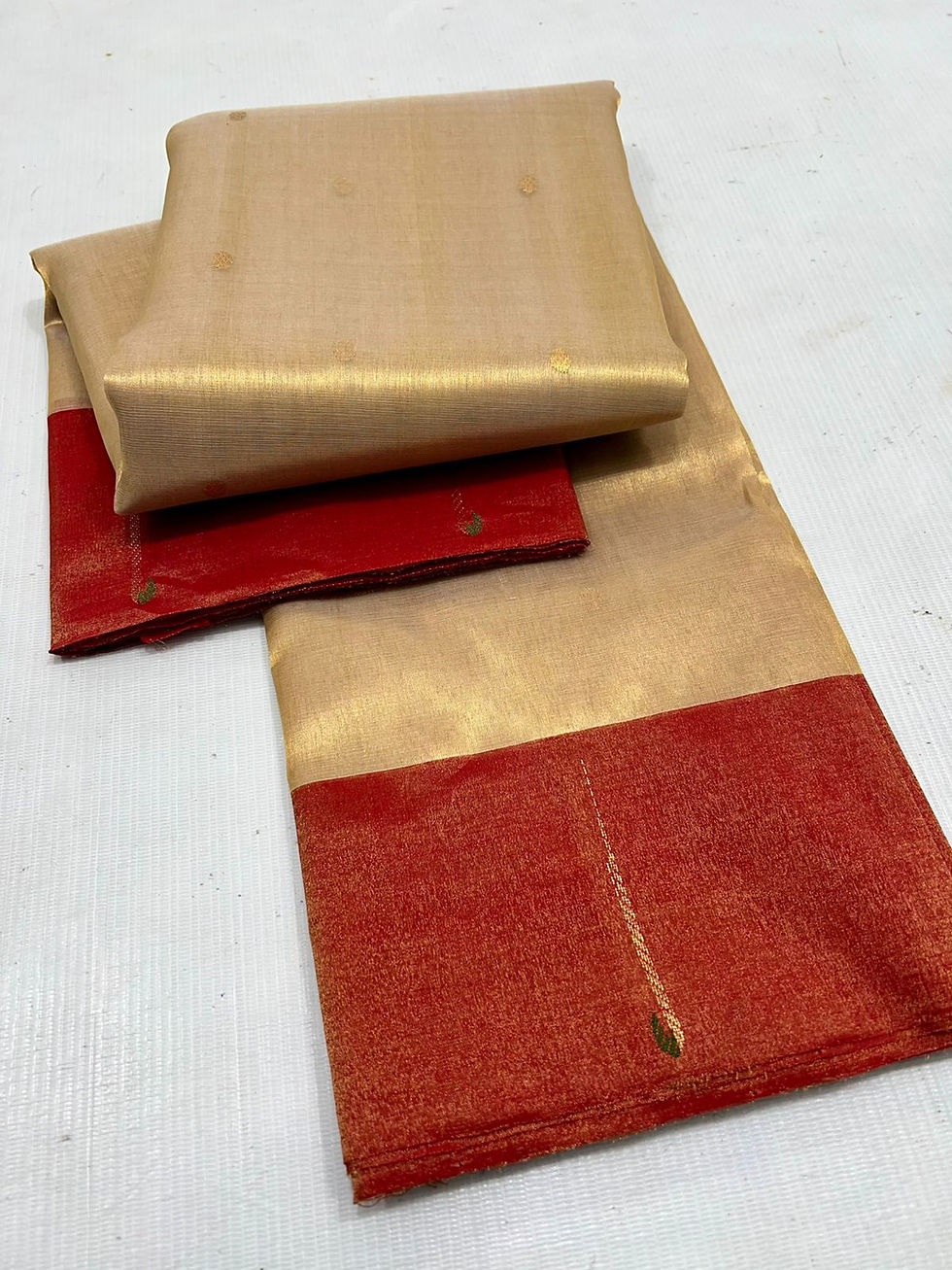 Thumbnail: Chanderi Handloom Pure Silk Tissue Saree – Code FRI72