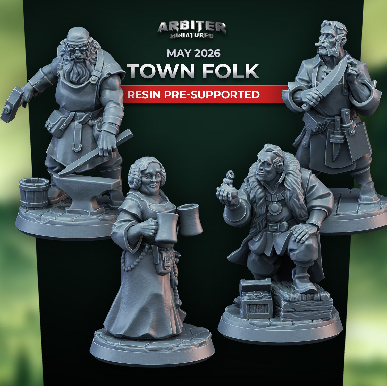 Arbiter Miniatures Towns Folk Set 1 28mm