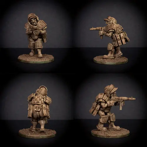 Thumbnail: Knucklebones Miniatures Citizen Defence Group & Leader 28mm