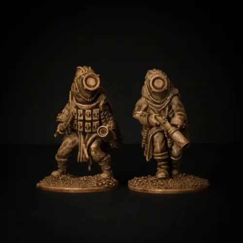 Thumbnail: Knucklebones Miniatures The Underminers Gunners - Pair 28mm