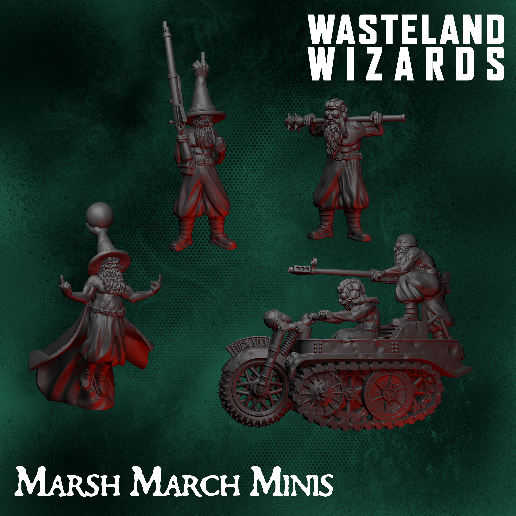 Marsh March Minis Wasteland Wizards set 32mm