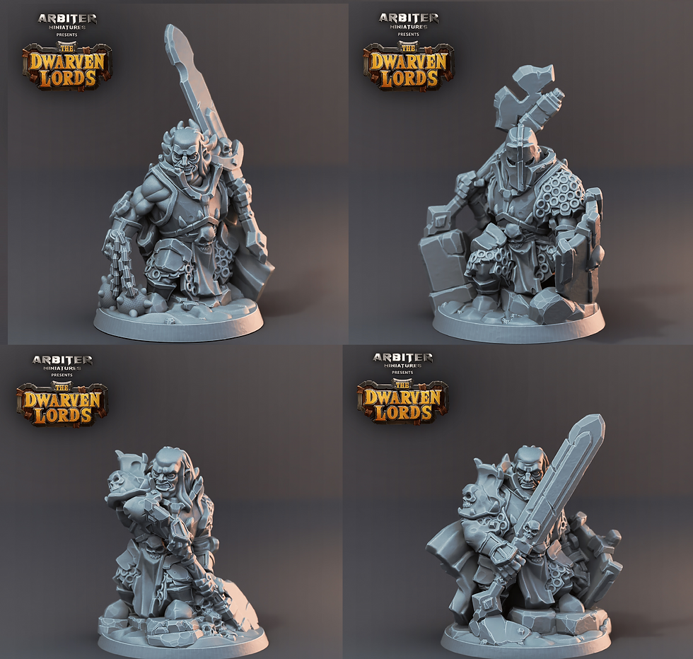 Arbiter Miniatures Dwarven Lords Dark Dwarf Knights 28mm