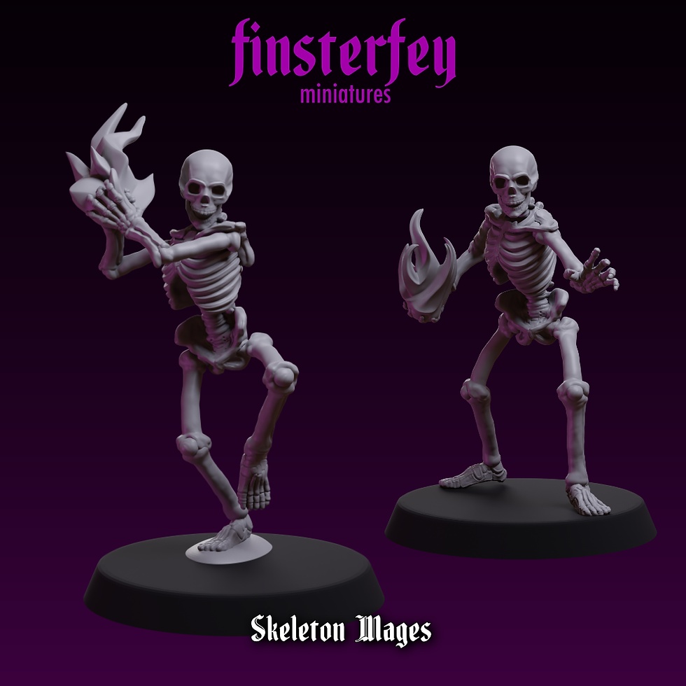 Finsterfey Miniatures Skelton Mages set X2 28mm