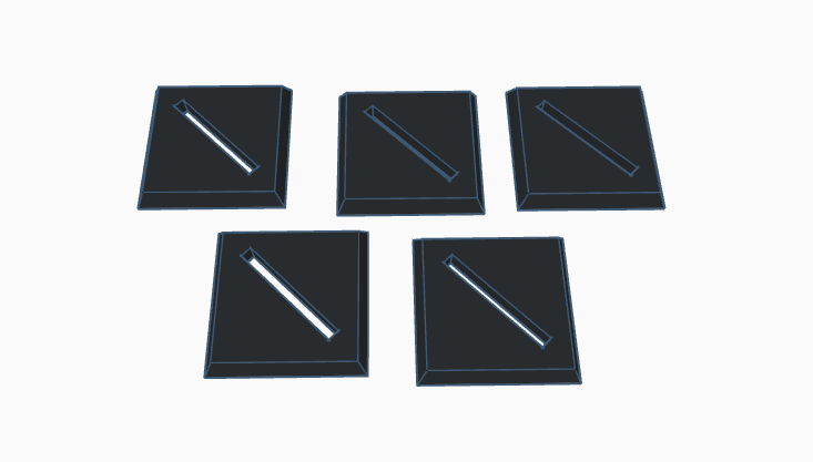 Thumbnail: Blank slotted Square Bases 25mm x10. Various Slots
