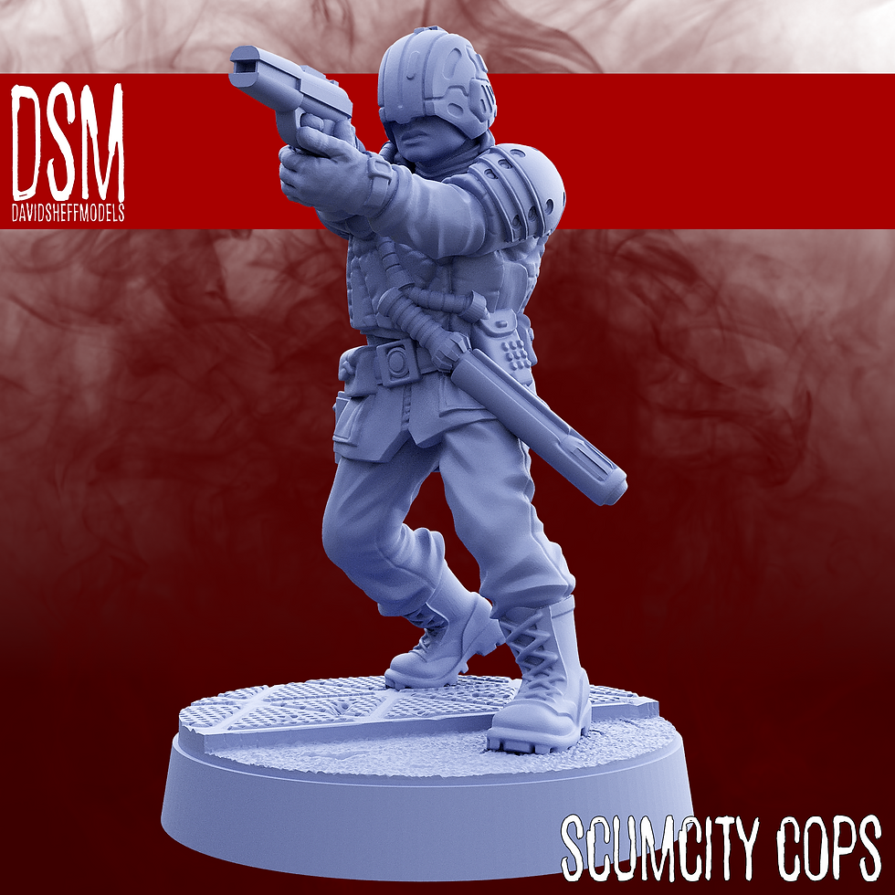 Thumbnail: DSM Scum City Cops X7 28mm With Base.