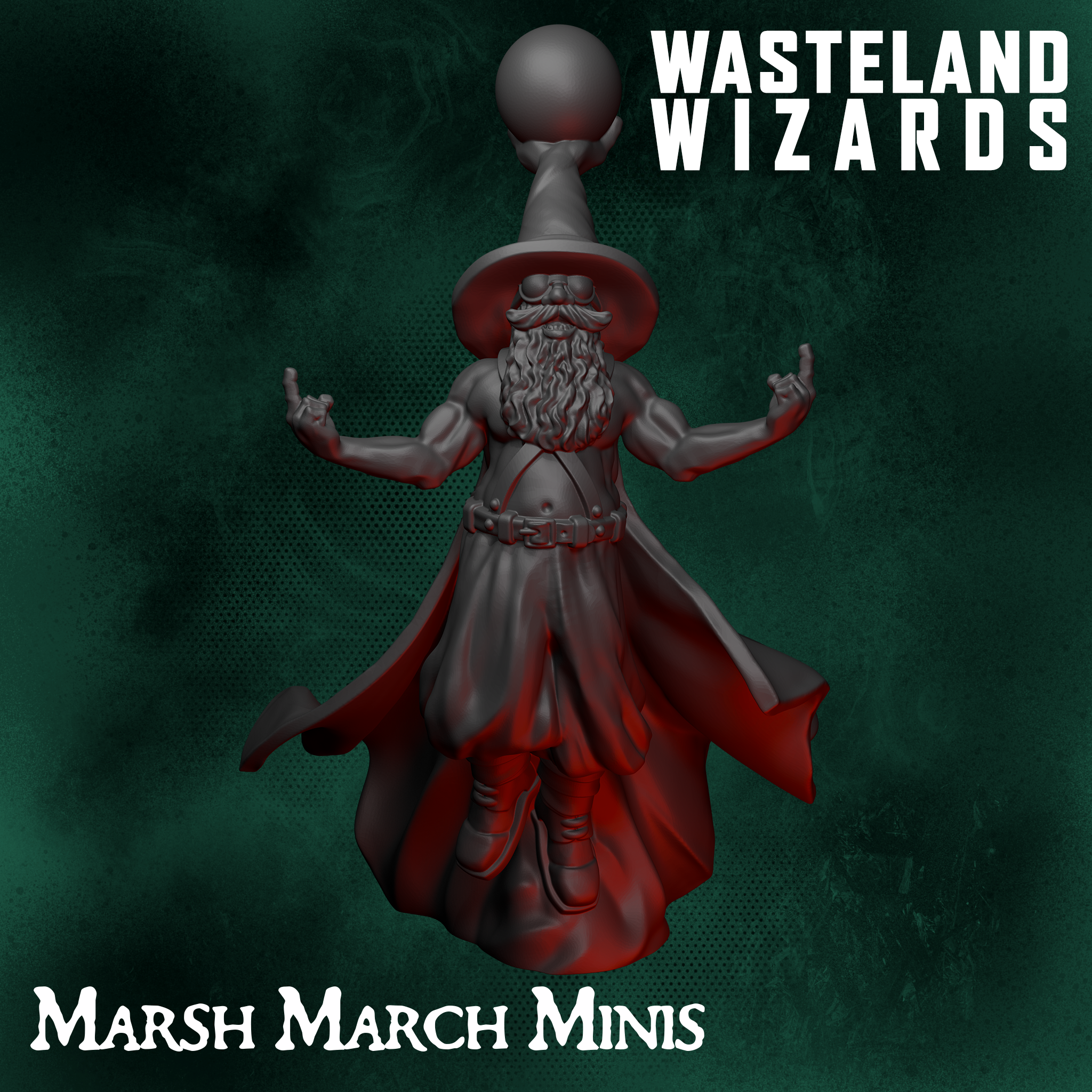 Marsh March Minis Wasteland Wizards, Wizard X1 32mm