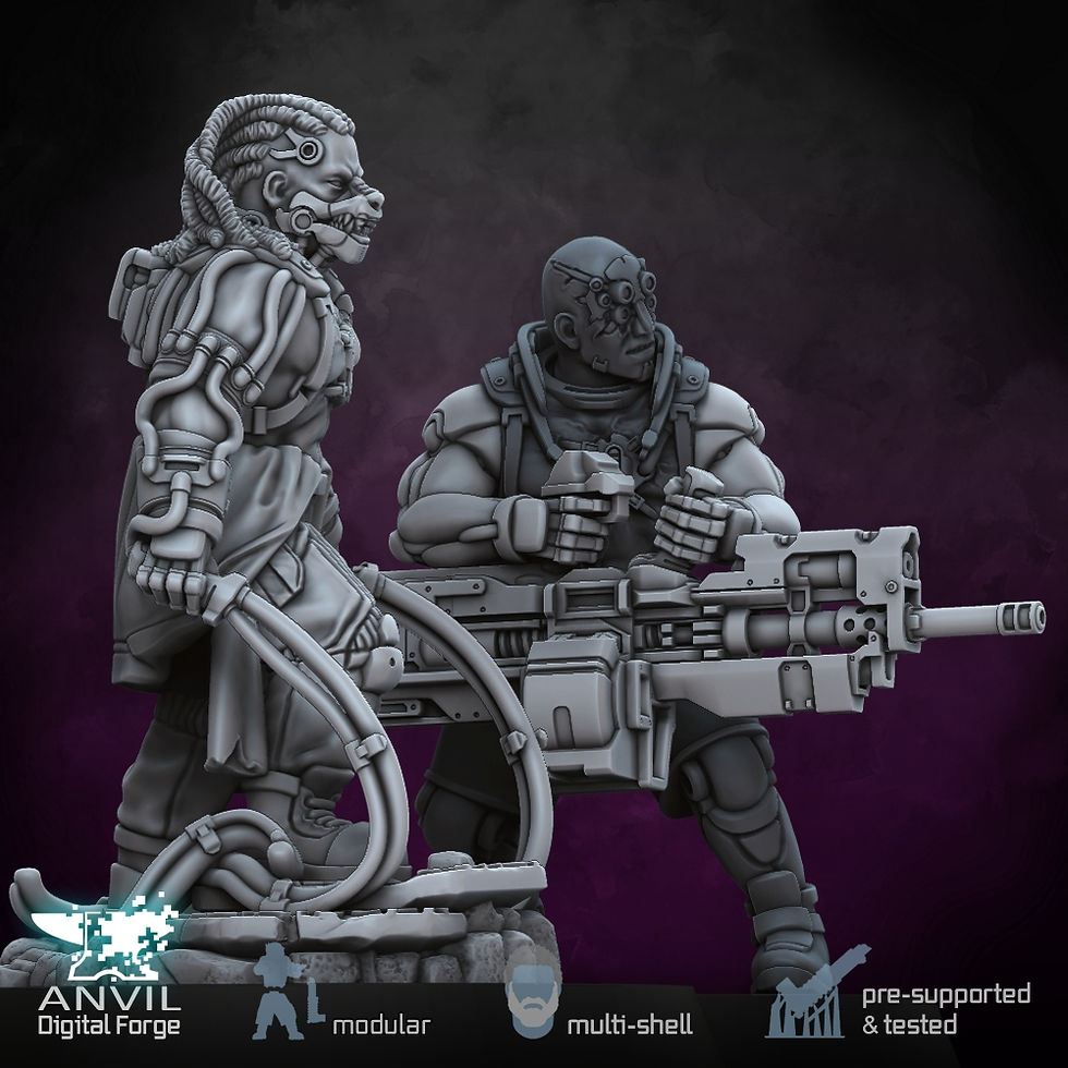 Thumbnail: Anvil Digital Forge Cyberpunk Cyberpsychos Heavies Set 28mm