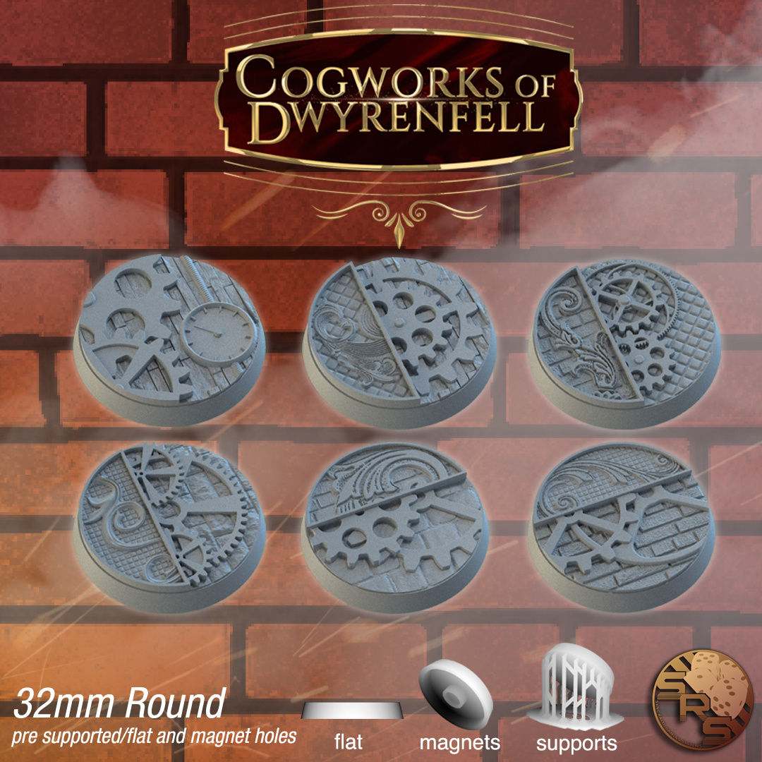 Steampunk Style Round 32mm bases