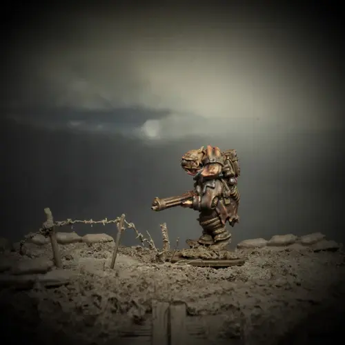 Thumbnail: Knucklebones Miniatures Last War Machine Gunner  Hugo Buzzsaw X1 28mm