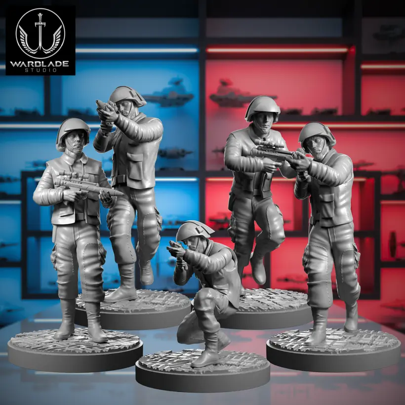 Thumbnail: Star Wars Rebel troopers 40mm 1/46mm With Base