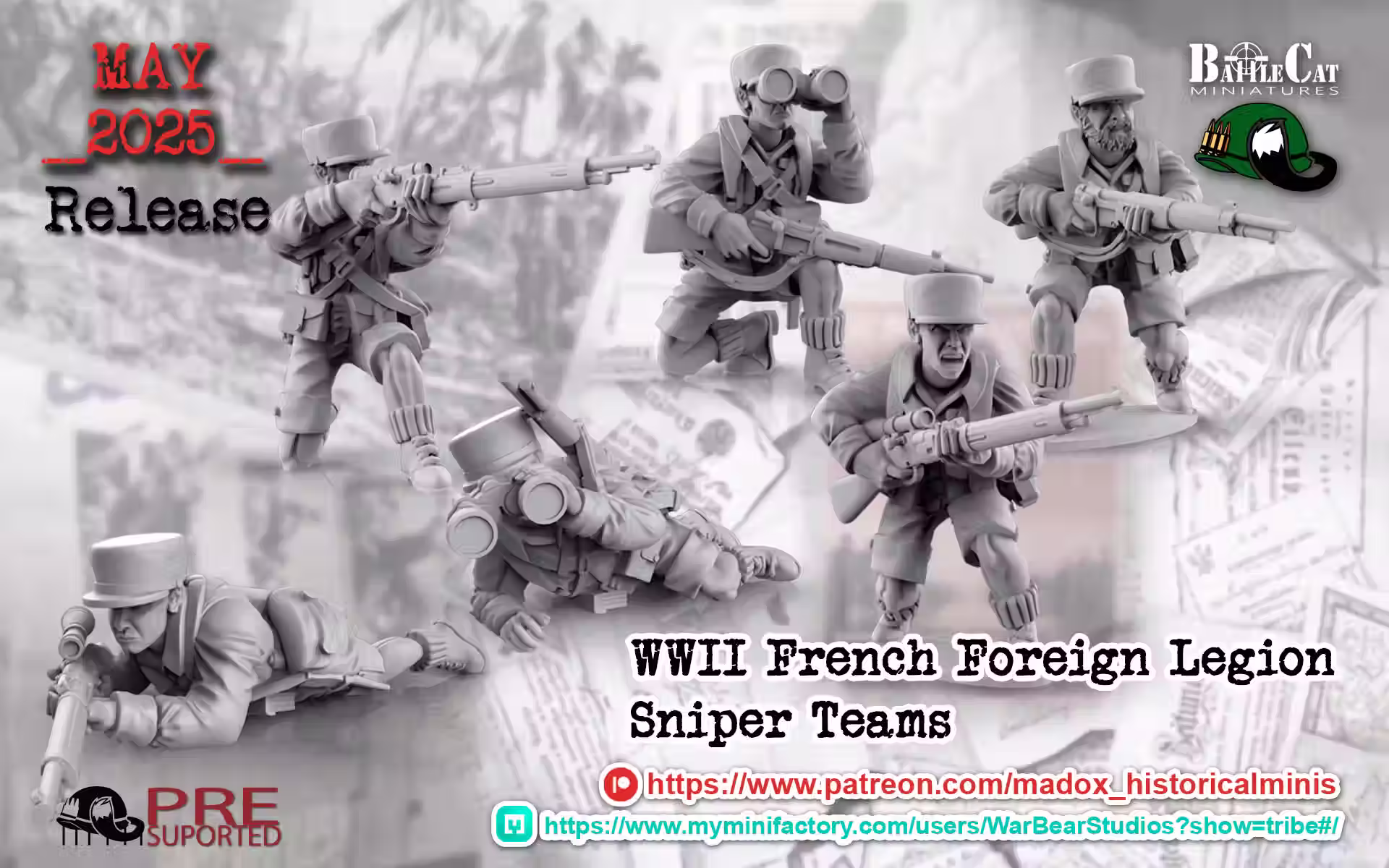 BattleCat Miniatures French Foreign Legion Sniper X6 28mm