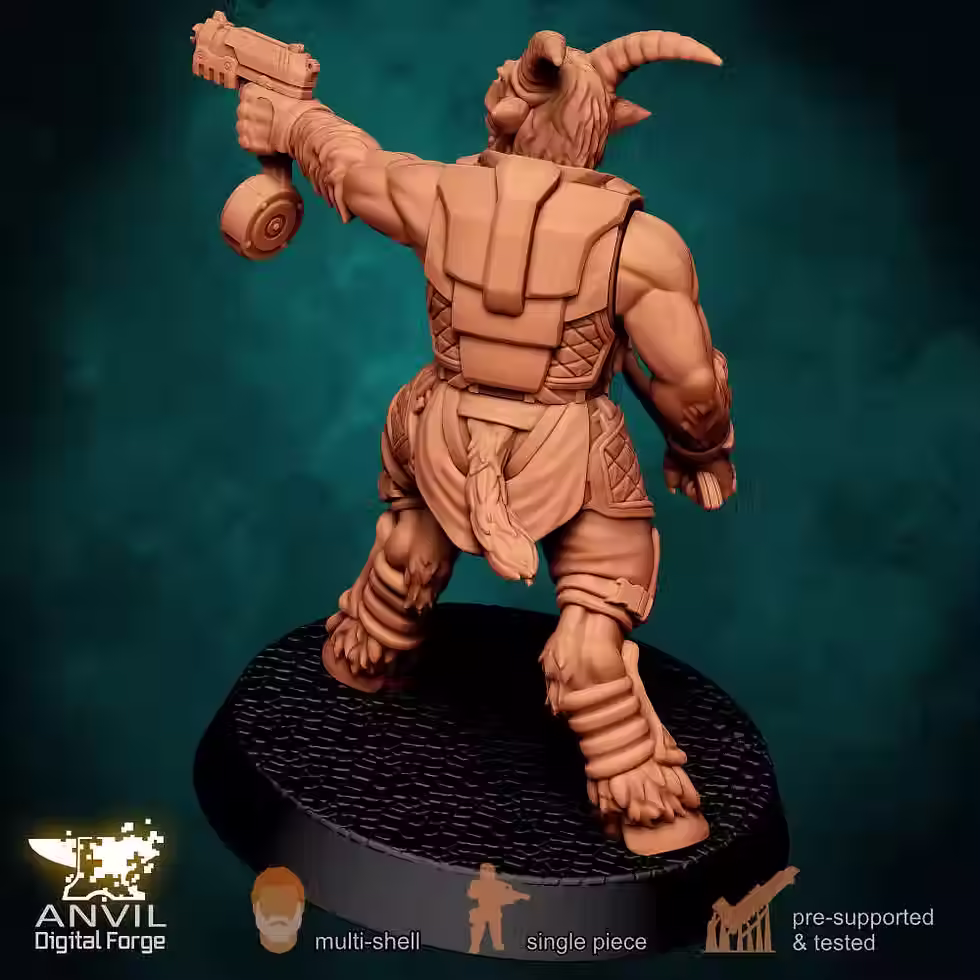 Thumbnail: Anvil Digital Forge Single-Piece Beastfolk & Caprine Infantry X14 28mm
