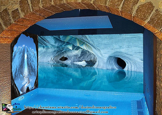 pared en piscina interiro modelo cuevas