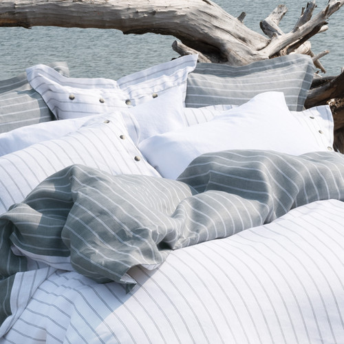 Linea | Linen Jacquard | St Genève Bed Linens Made in Canada