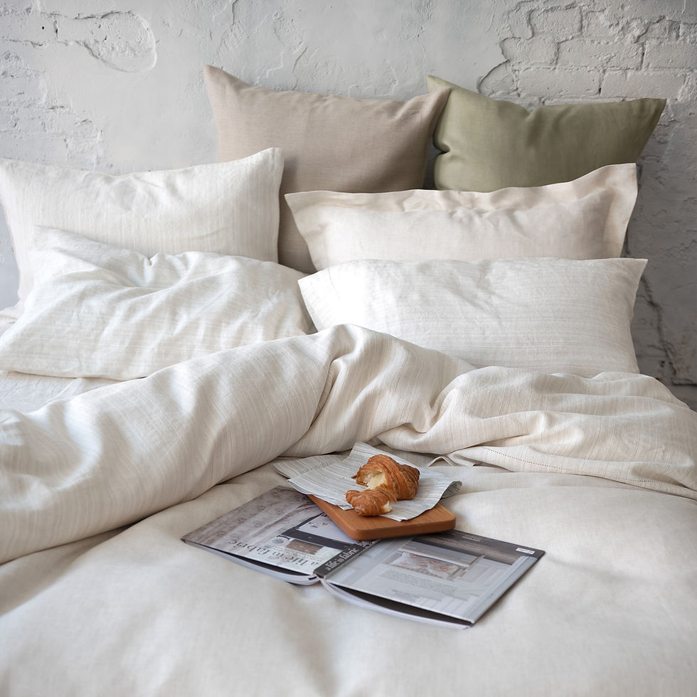 Colette Check | Linen Jacquard | St Geneve Bed Linens Made in Canada