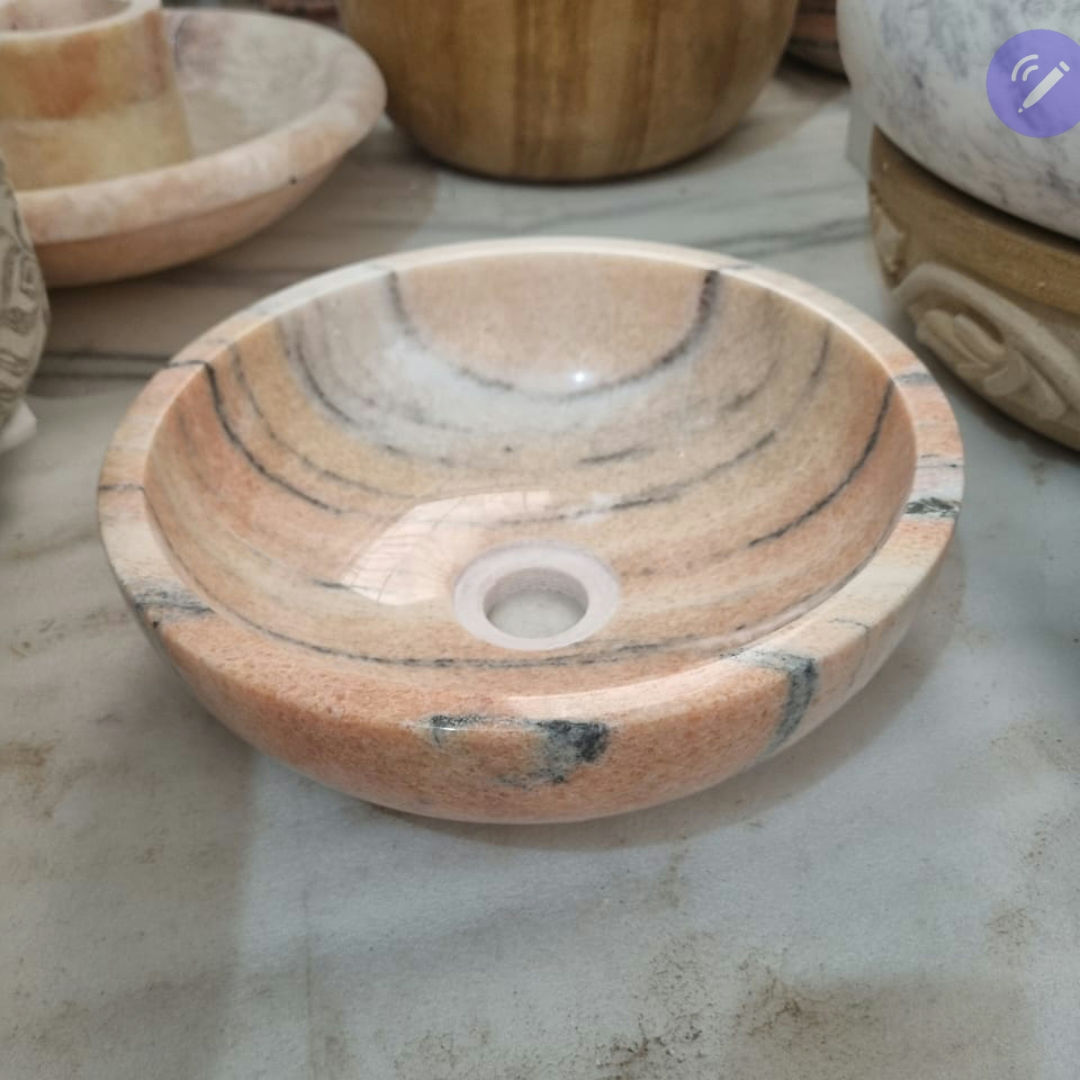 Pink marble Counter Sink, Sun Set Marble Washbasin Sink