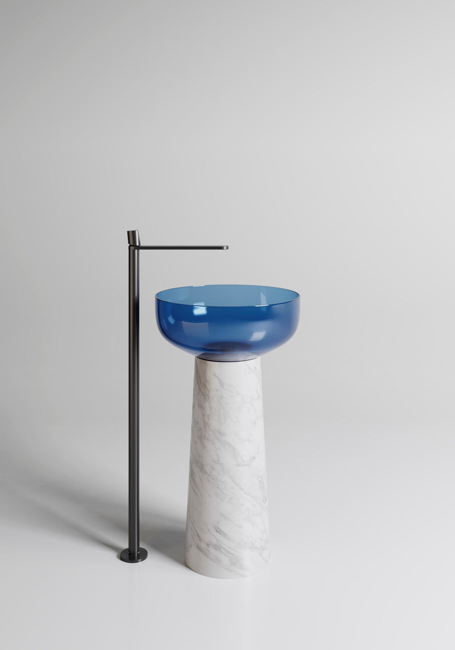 Thumbnail: White Marble Pedestal For Bathroom Sink, Only Marble Pedestal Without Sink