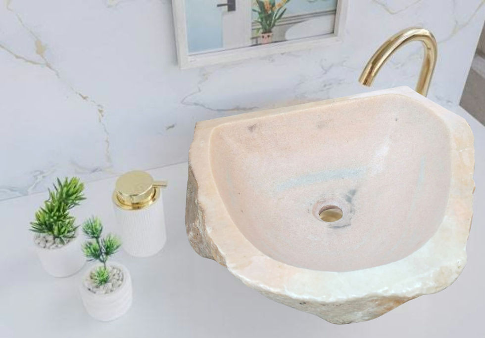Thumbnail: Pink Marble Rustic Style Bathroom Sink, Sunset Marble Shapless Raw Organic Sink