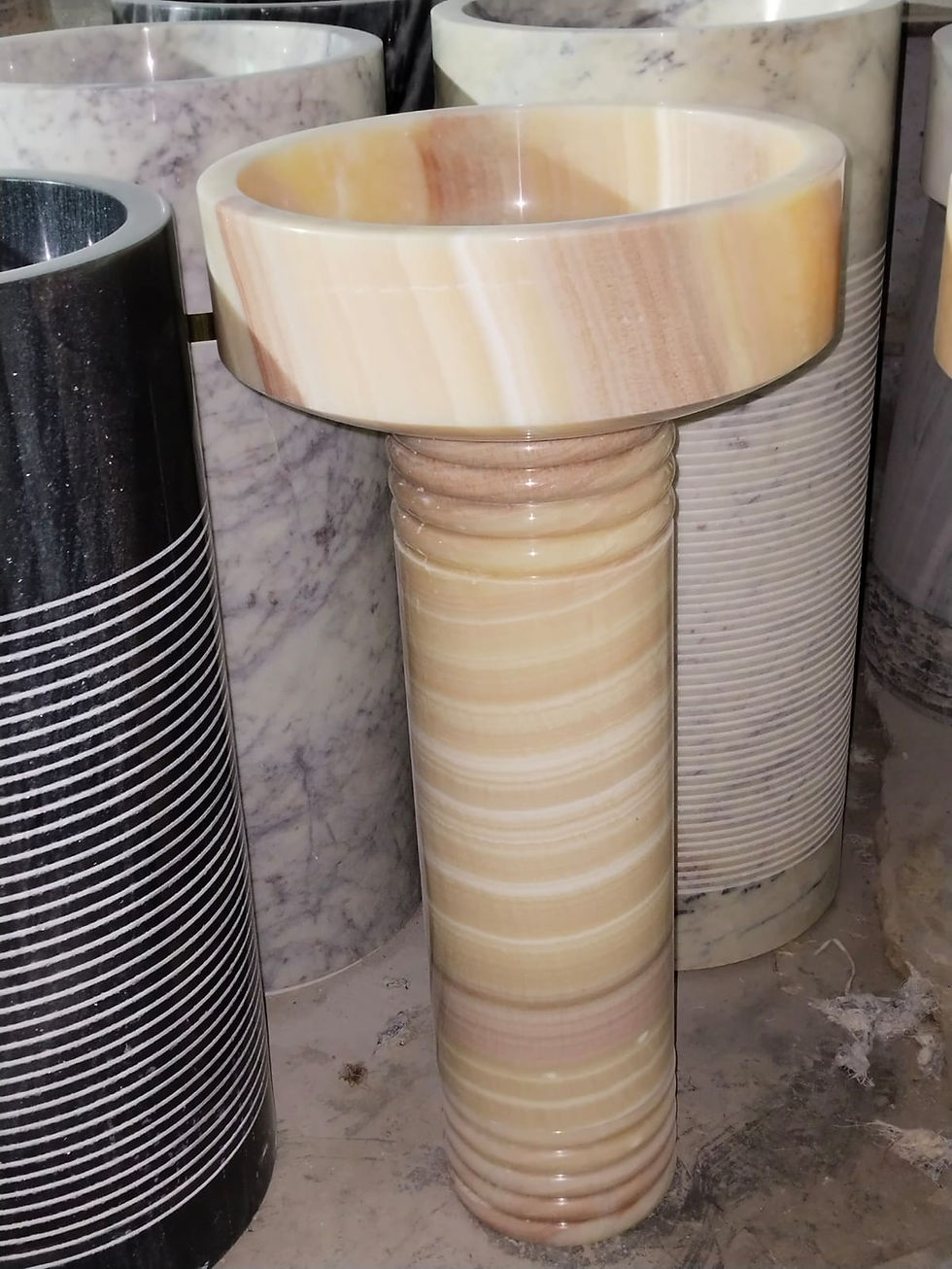 Thumbnail: Onyx Luxury Pedestal Washbasin Sink, Onyx Freestanding Sink