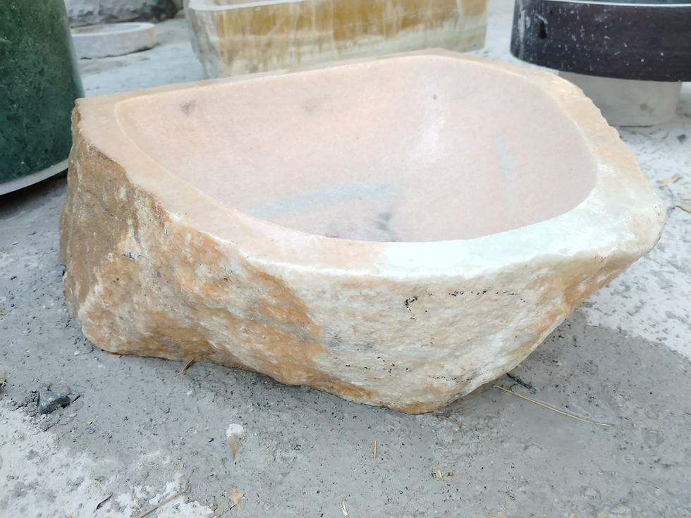 Thumbnail: Pink Marble Rustic Style Bathroom Sink, Sunset Marble Shapless Raw Organic Sink