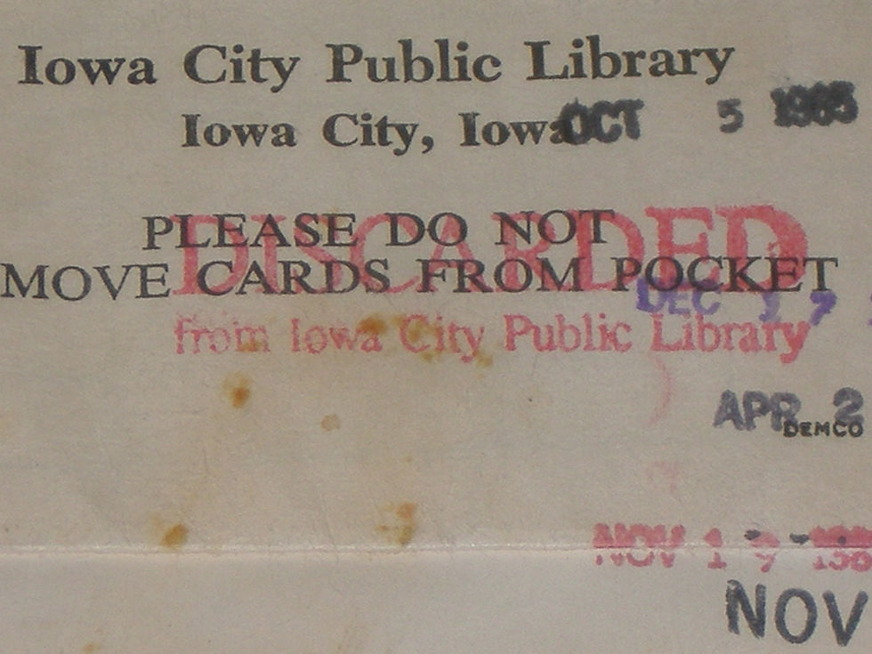 Discarded from Iowa City Public Library