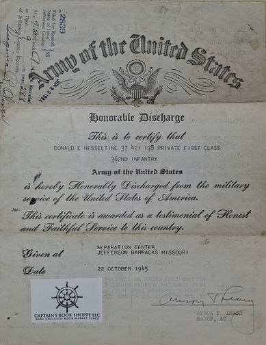 WW2 Honorable Discharge