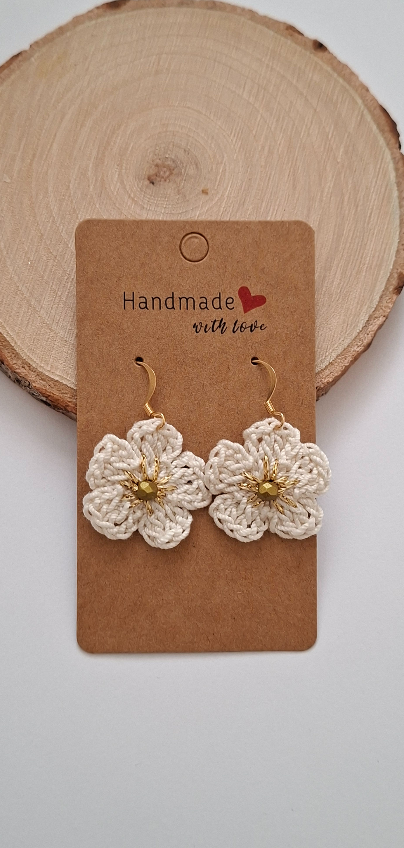 Crochet Flower Drop Earrings