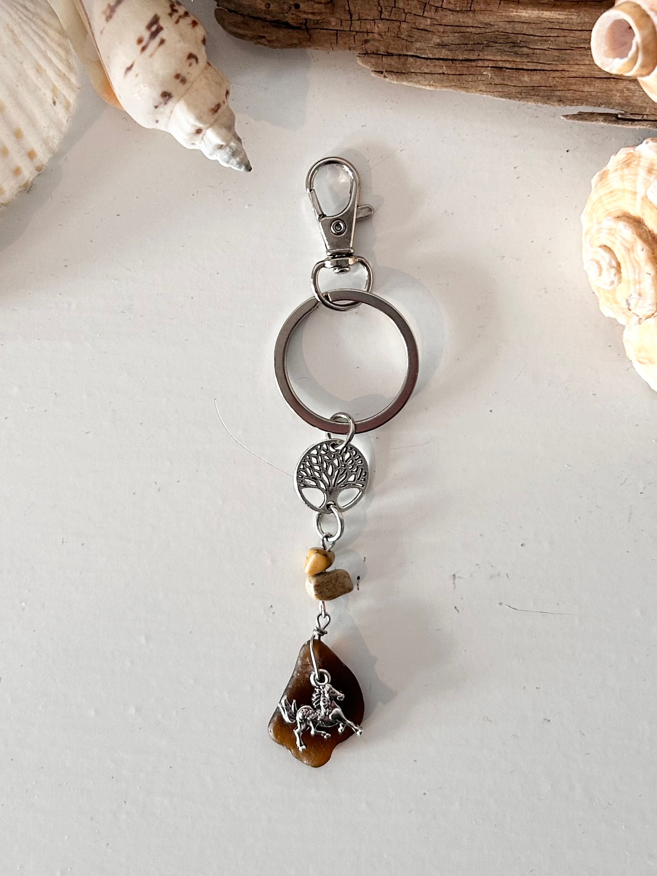 Sea Glass Key Ring / Bag Charm